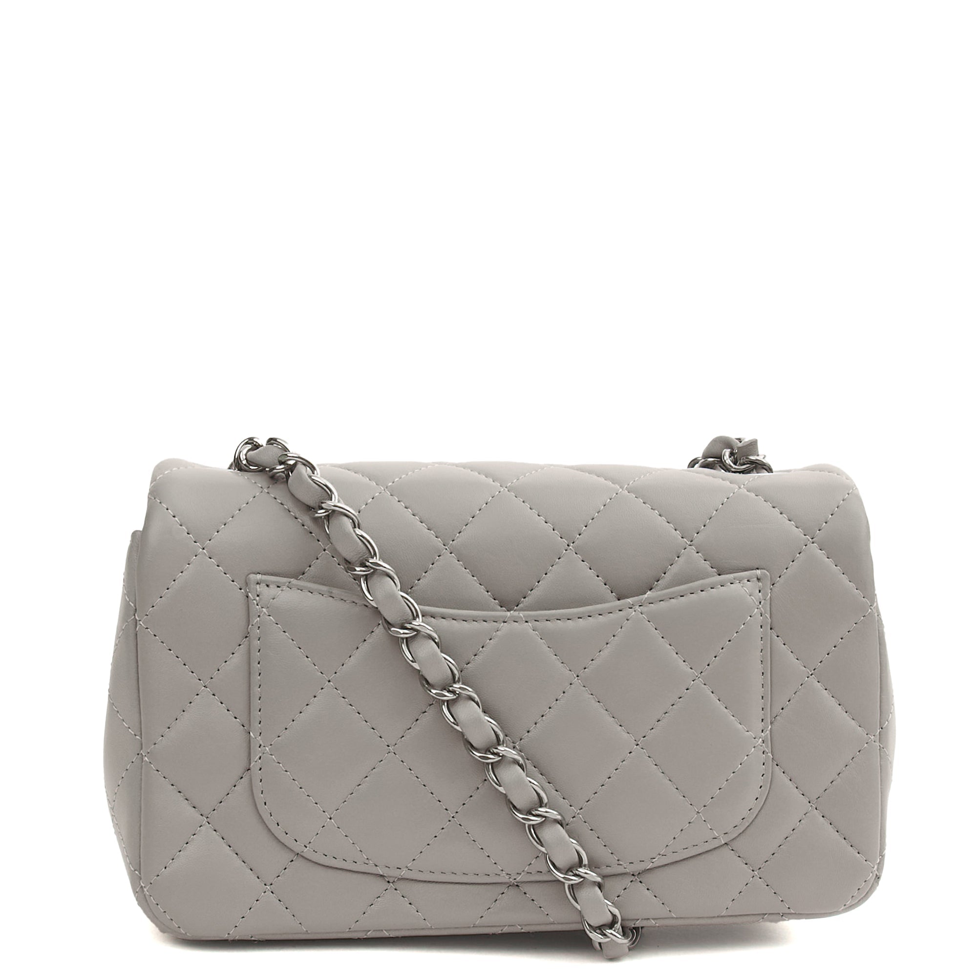 Chanel Cross Body Classic - Mini (Rectangular) in Grey, Calfskin Leather