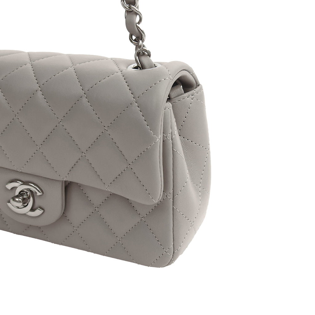 Chanel Cross Body Classic - Mini (Rectangular) in Grey, Calfskin Leather