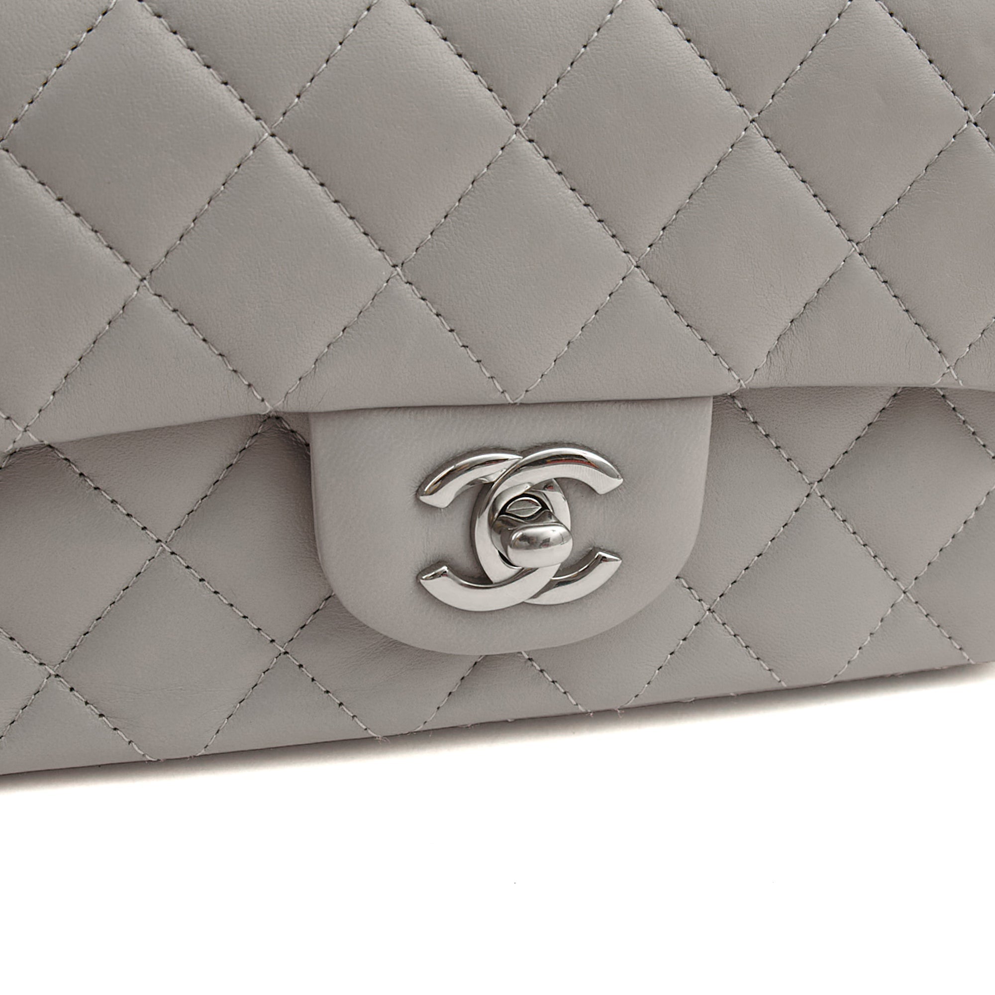 Chanel Cross Body Classic - Mini (Rectangular) in Grey, Calfskin Leather