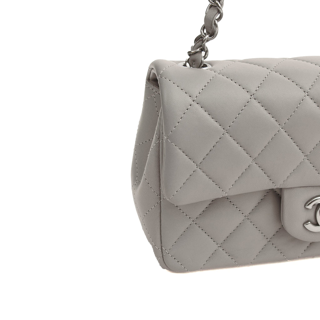 Chanel Cross Body Classic - Mini (Rectangular) in Grey, Calfskin Leather