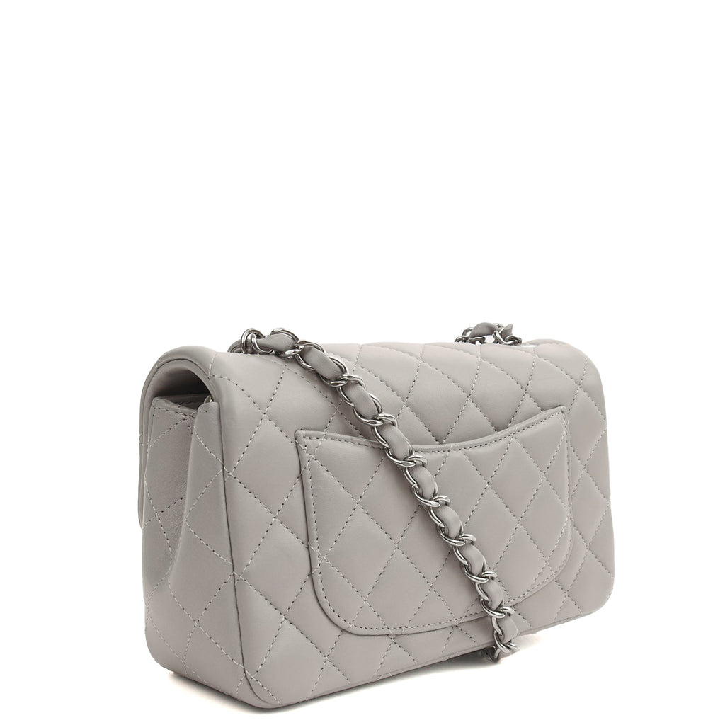 Chanel Cross Body Classic - Mini (Rectangular) in Grey, Calfskin Leather