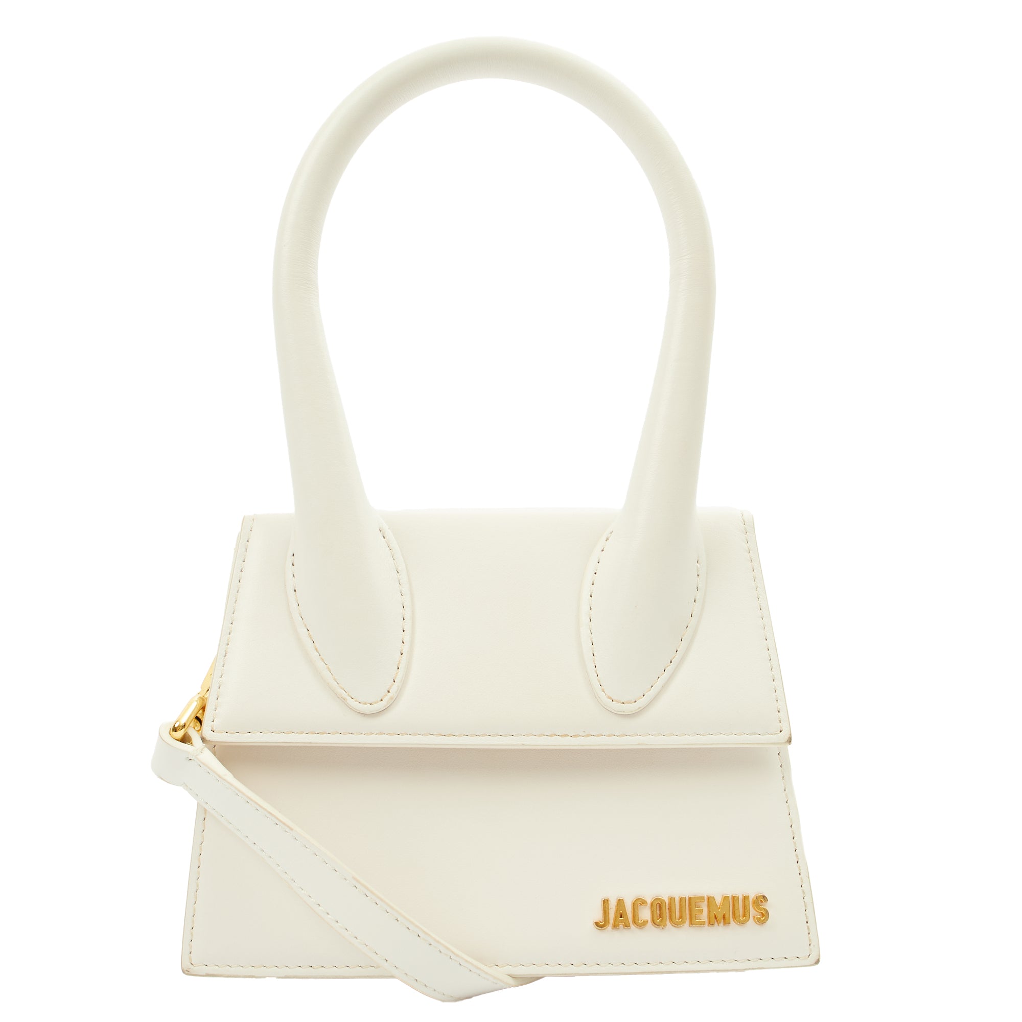 Jacquemus Cross Body Le Chiquito Moyen in White, Leather
