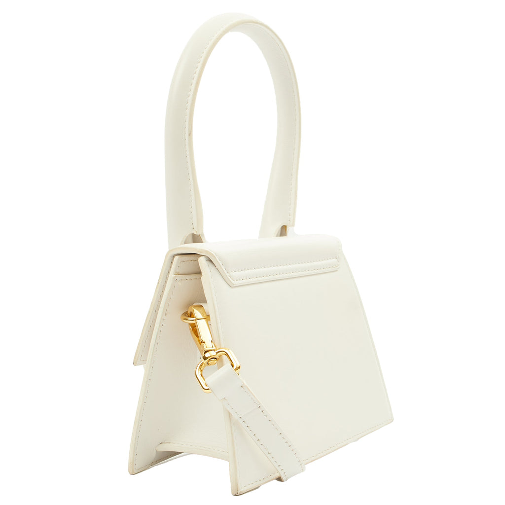 Jacquemus Cross Body Le Chiquito Moyen in White, Leather