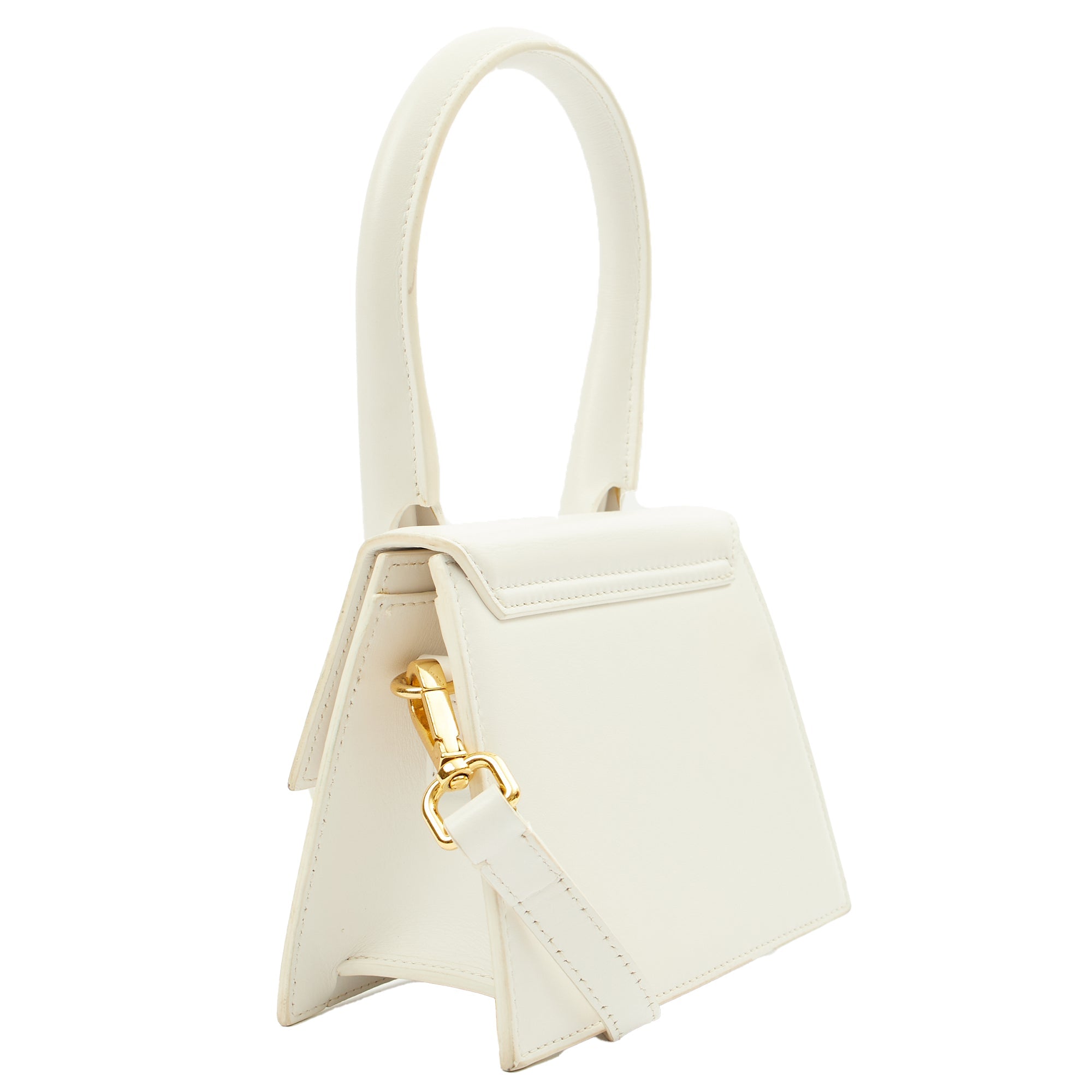 Jacquemus Cross Body Le Chiquito Moyen in White, Leather