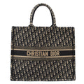 Christian Dior Tote Book Tote in Blue, Dior Oblique Embroidery