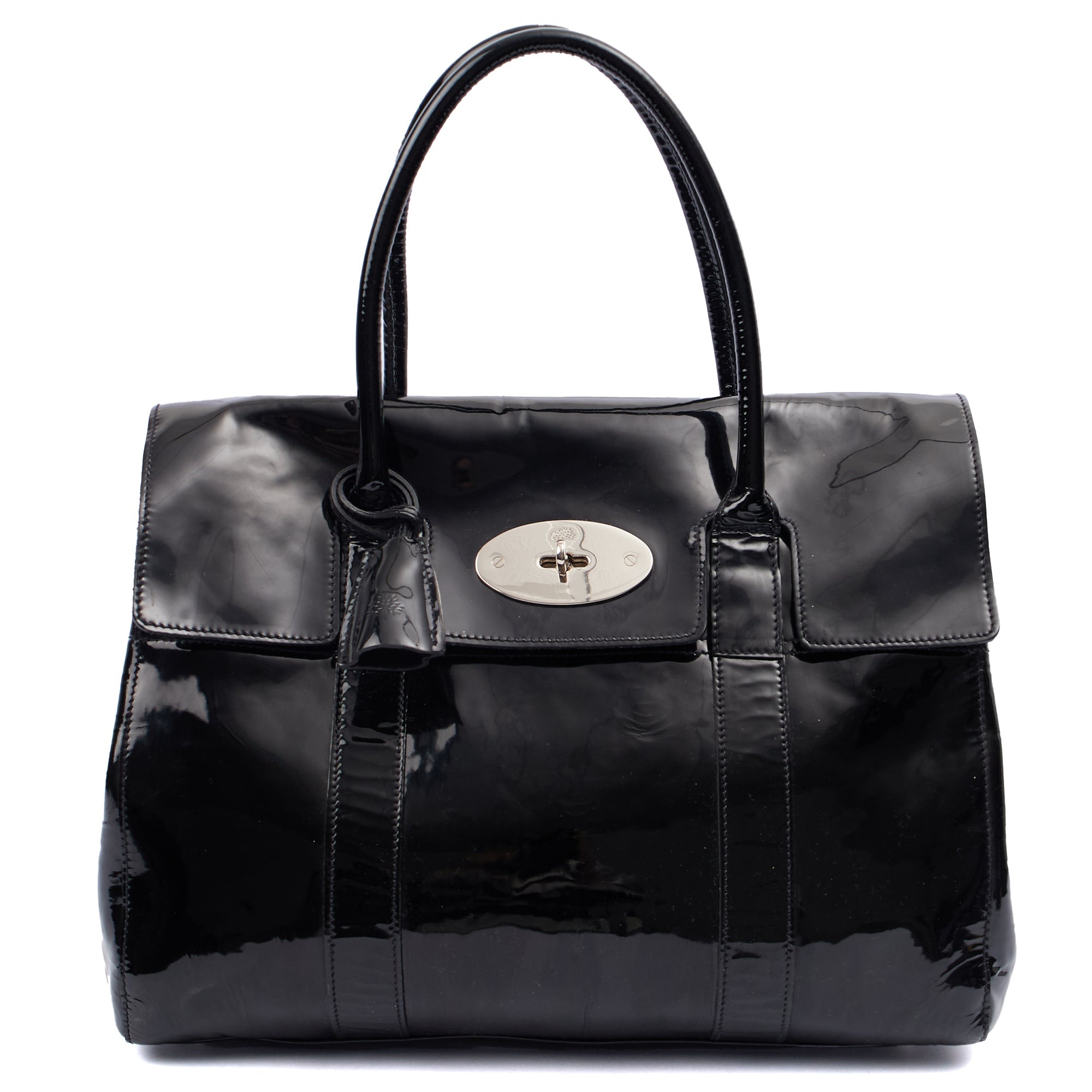 Mulberry Tote Bayswater Heritage in Black, Patent Leather