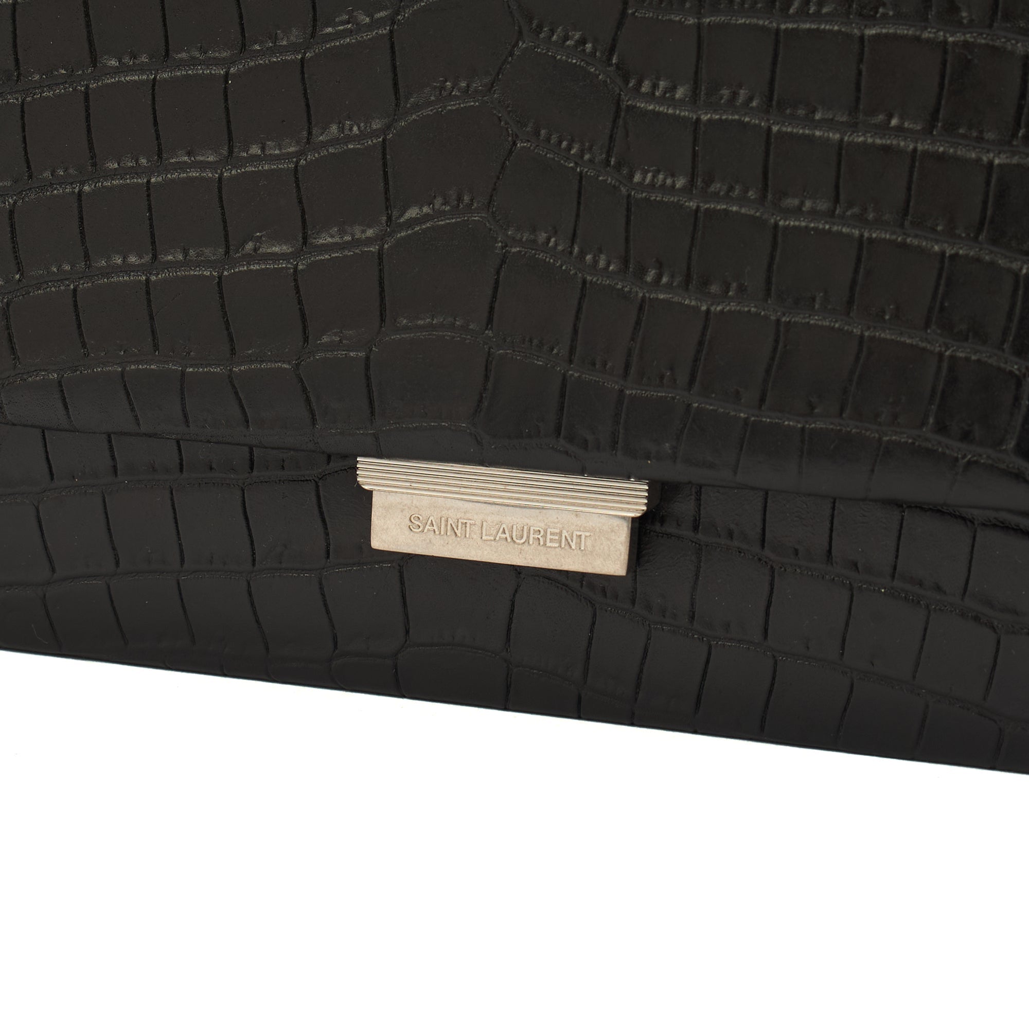Saint Laurent Cross Body Crossbody in Black, Exotic Effect Leather