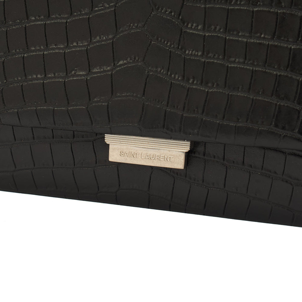 Saint Laurent Cross Body Crossbody in Black, Exotic Effect Leather