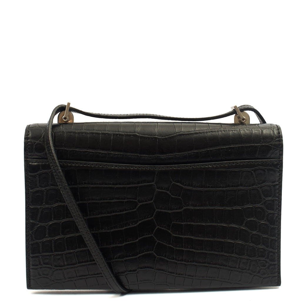 Saint Laurent Cross Body Crossbody in Black, Exotic Effect Leather