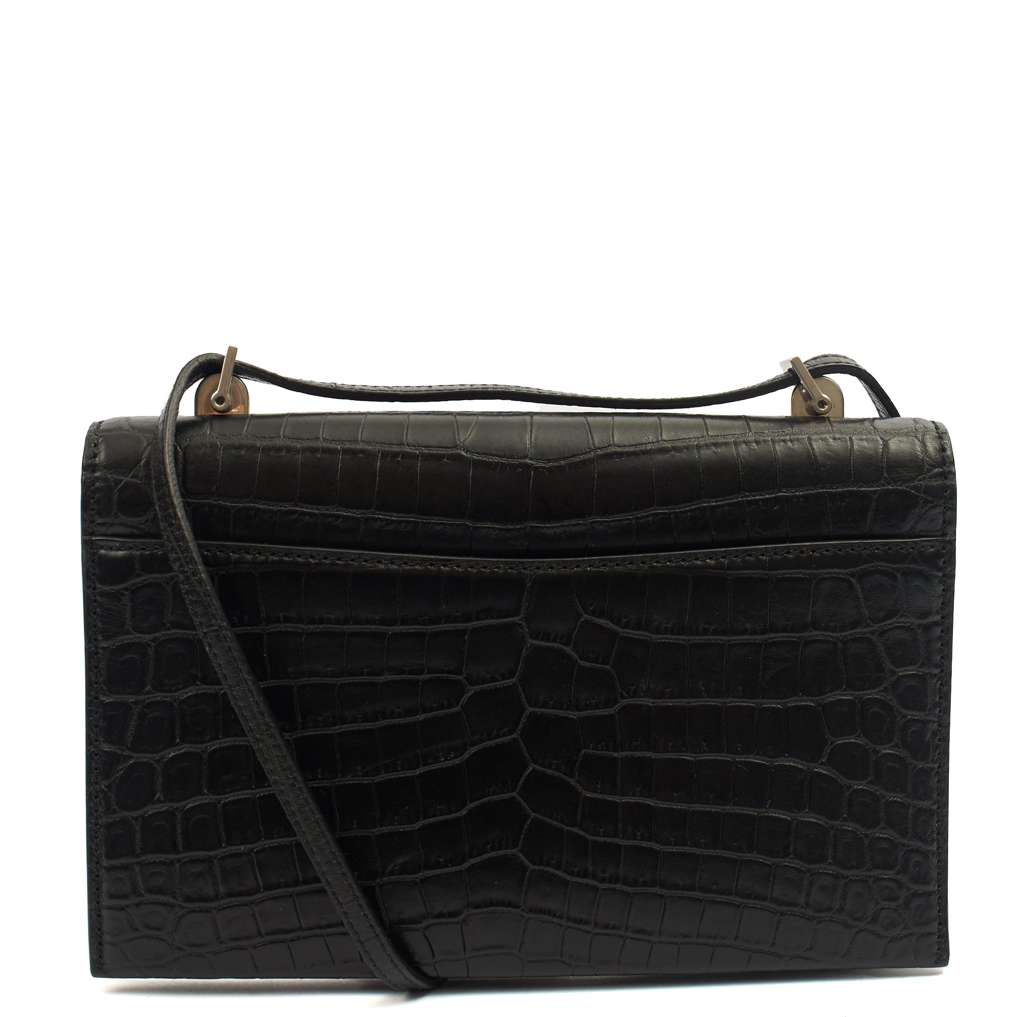 Saint Laurent Cross Body Crossbody in Black, Exotic Effect Leather