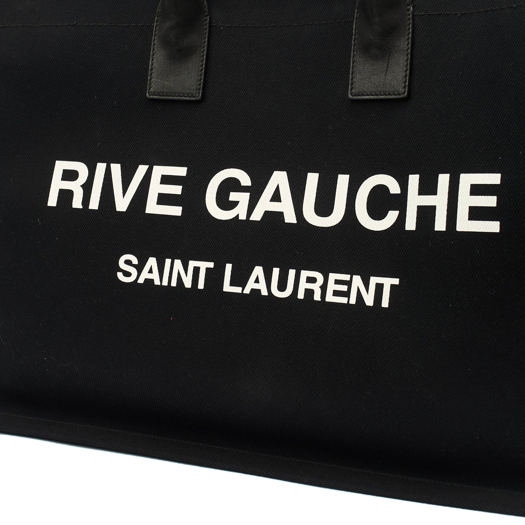 Saint Laurent Tote Rive Gauche Tote in Black, Fabric