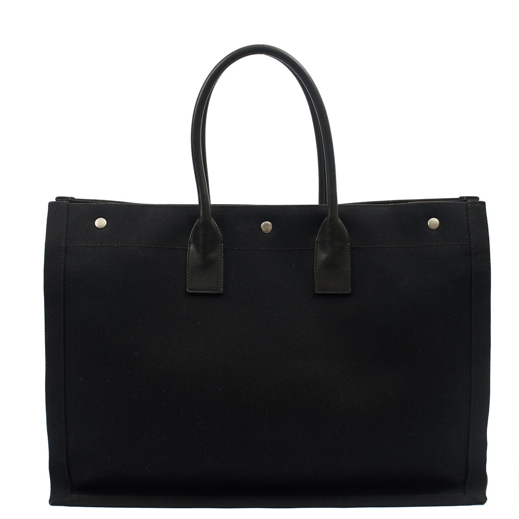 Saint Laurent Tote Rive Gauche Tote in Black, Fabric