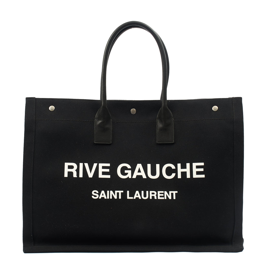 Saint Laurent Tote Rive Gauche Tote in Black, Fabric
