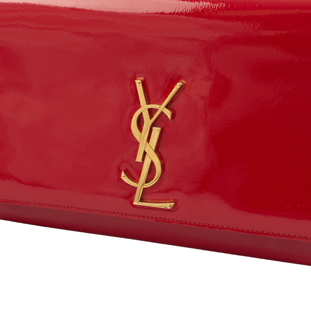 Saint Laurent Cross Body Kate Medium in Red, Patent Leather