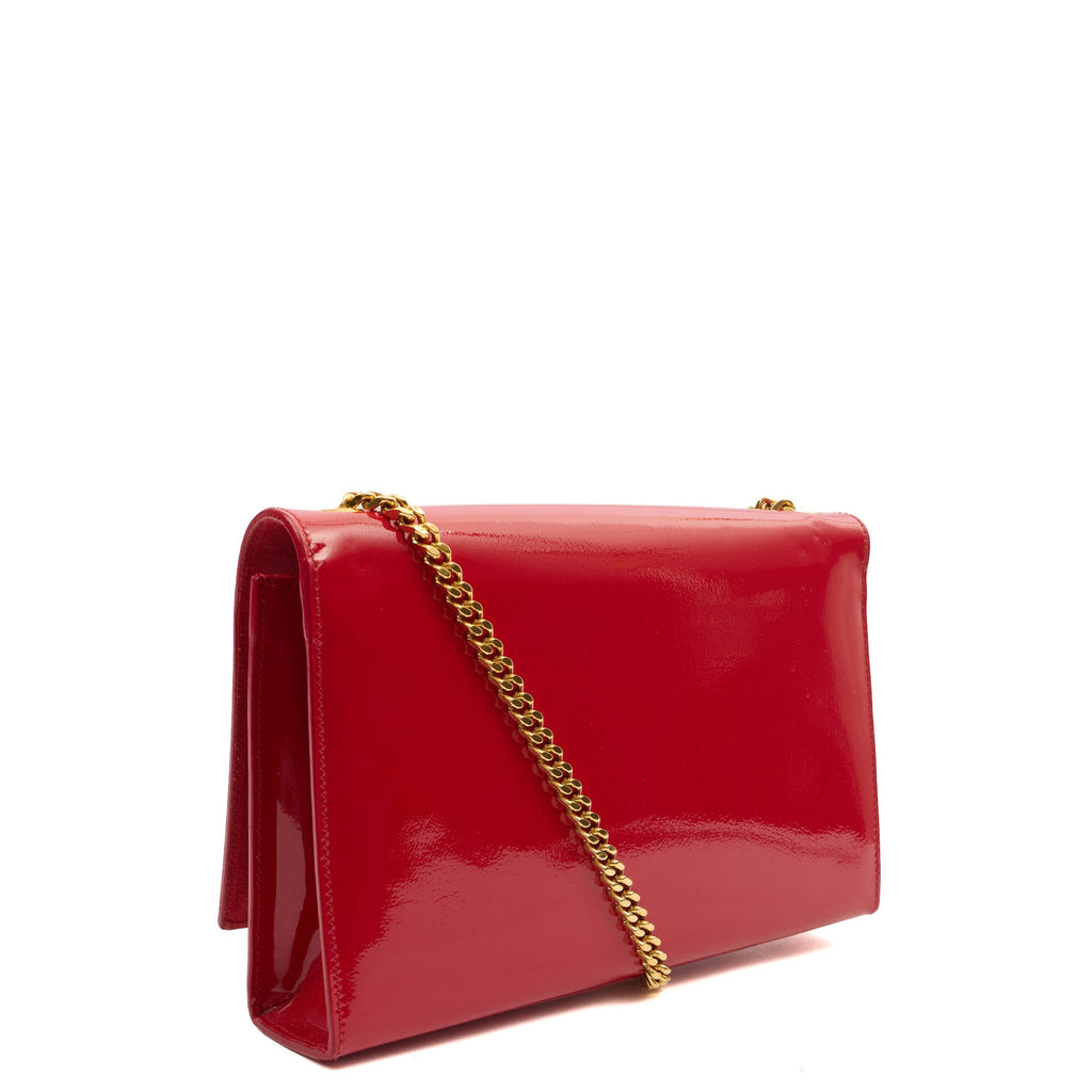Saint Laurent Cross Body Kate Medium in Red, Patent Leather