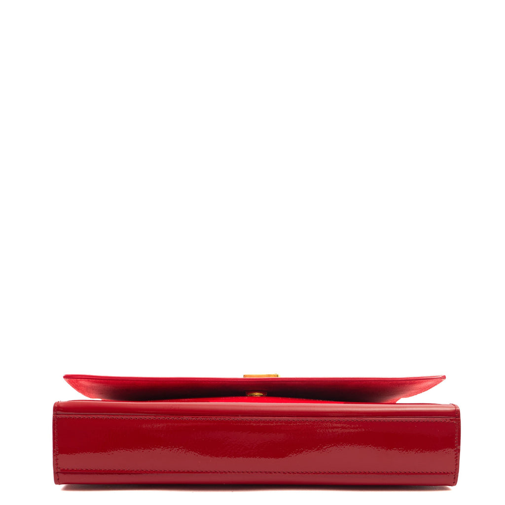 Saint Laurent Cross Body Kate Medium in Red, Patent Leather