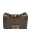 Chanel Shoulder Bag Boy - Mini in Metallic, Calfskin Leather