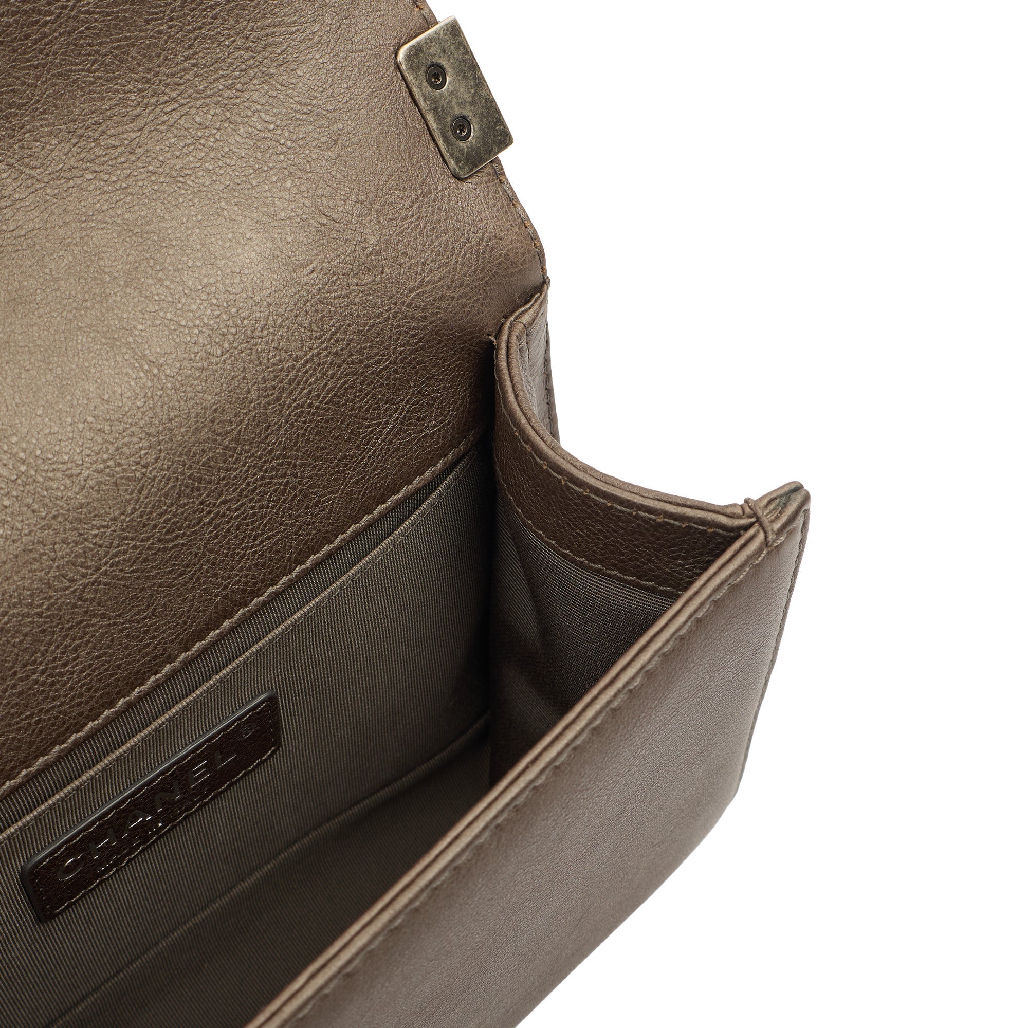 Chanel Shoulder Bag Boy - Mini in Metallic, Calfskin Leather