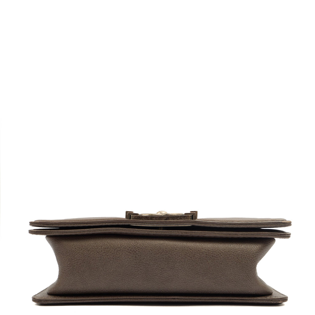 Chanel Shoulder Bag Boy - Mini in Metallic, Calfskin Leather