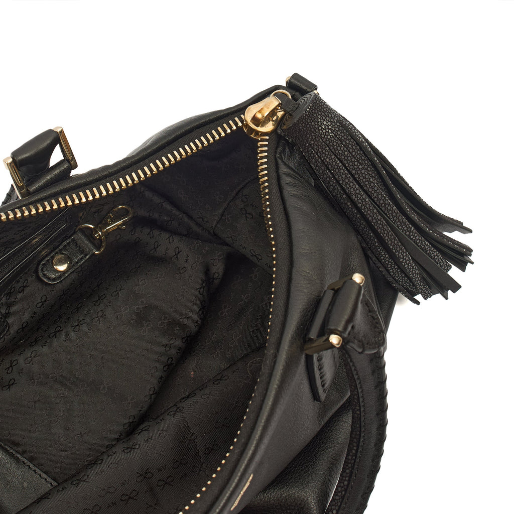 Anya Hindmarch Tote Maxi Zip- Top Handle  in Black, Leather