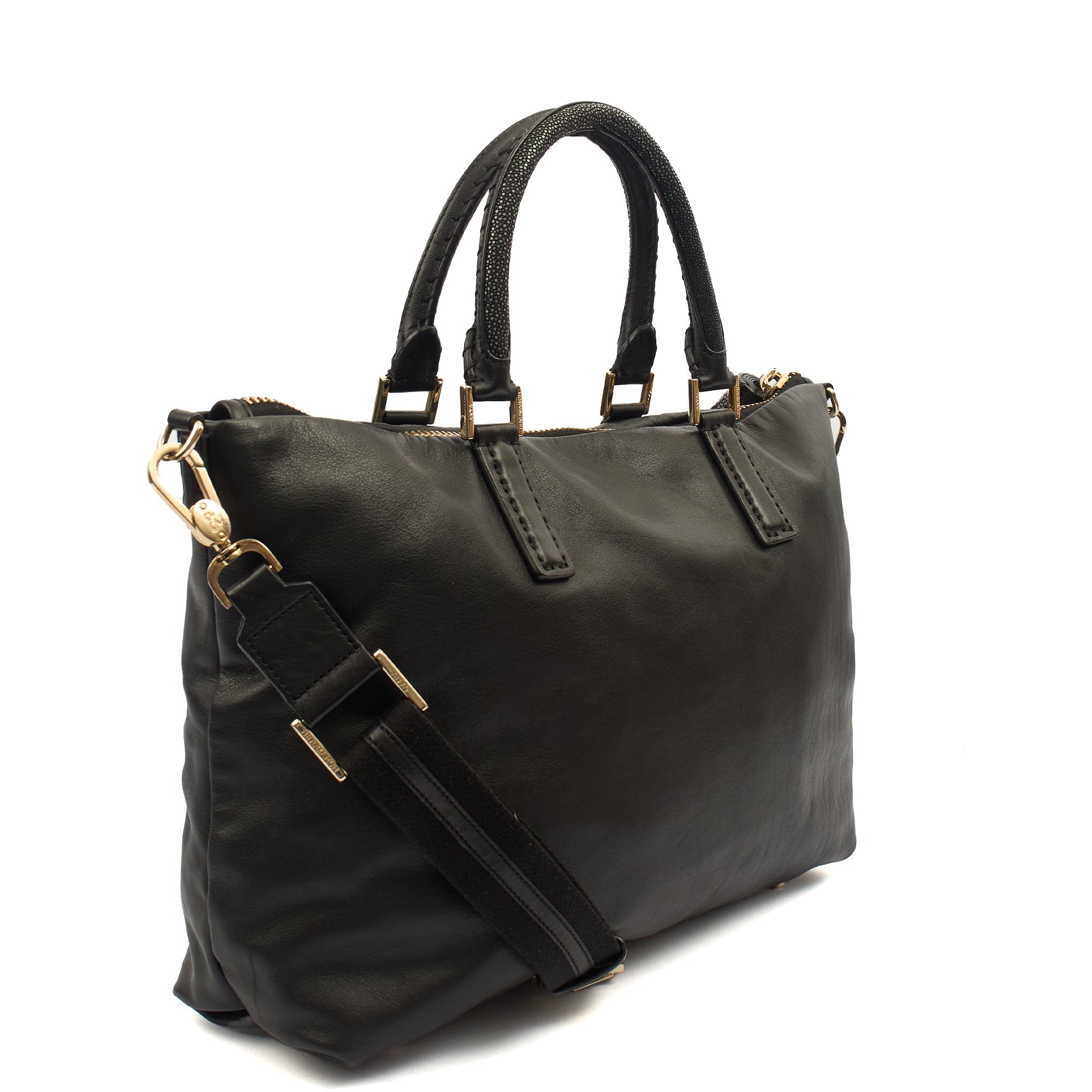 Anya Hindmarch Tote Maxi Zip- Top Handle  in Black, Leather