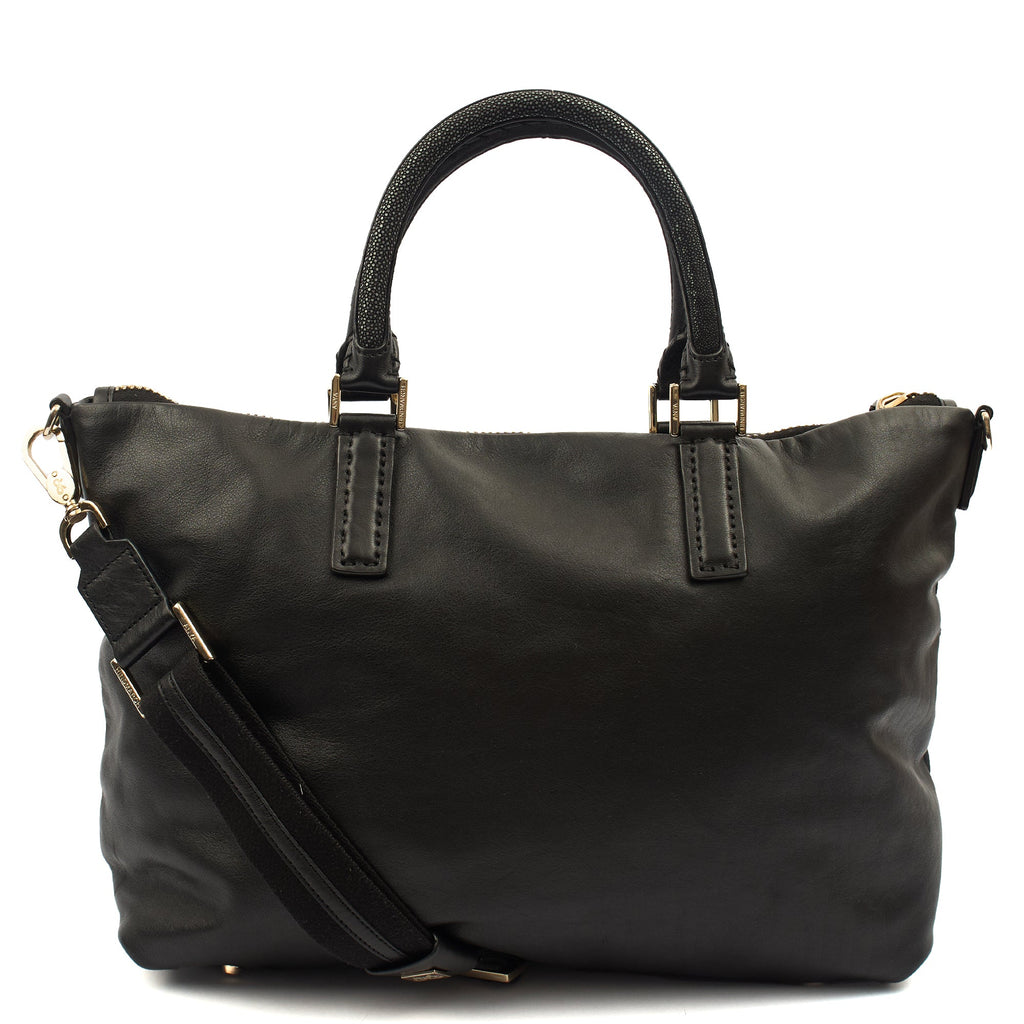Anya Hindmarch Tote Maxi Zip- Top Handle  in Black, Leather
