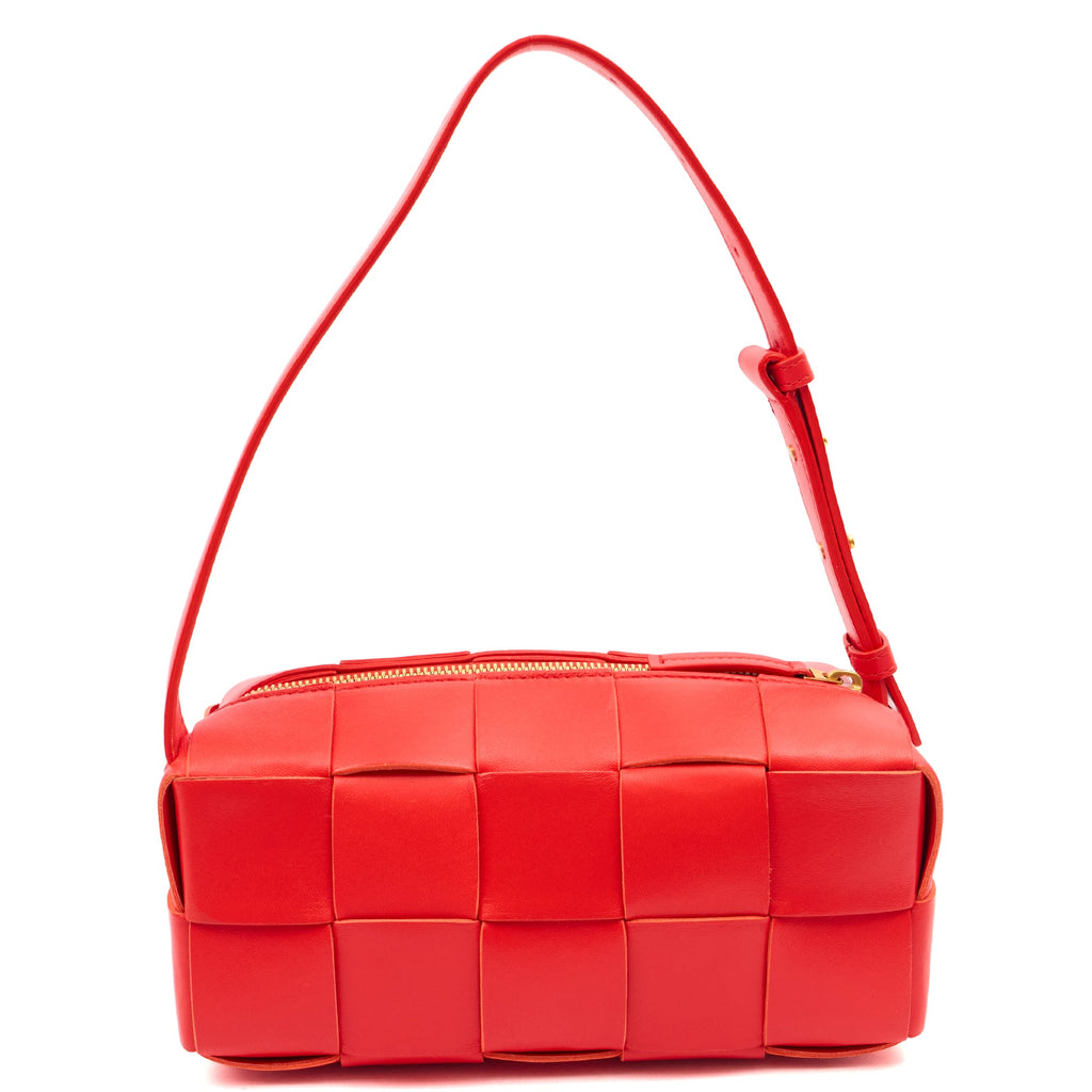 Bottega Veneta Shoulder Bag Brick in Red, Intrecciato Nappa