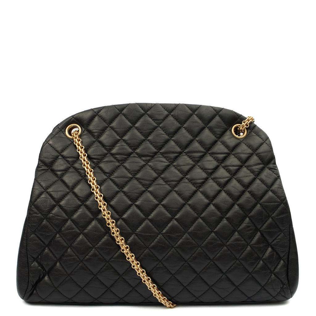 Chanel Tote Mademoiselle Bowling Bag - Large in Black, Calfskin Leather
