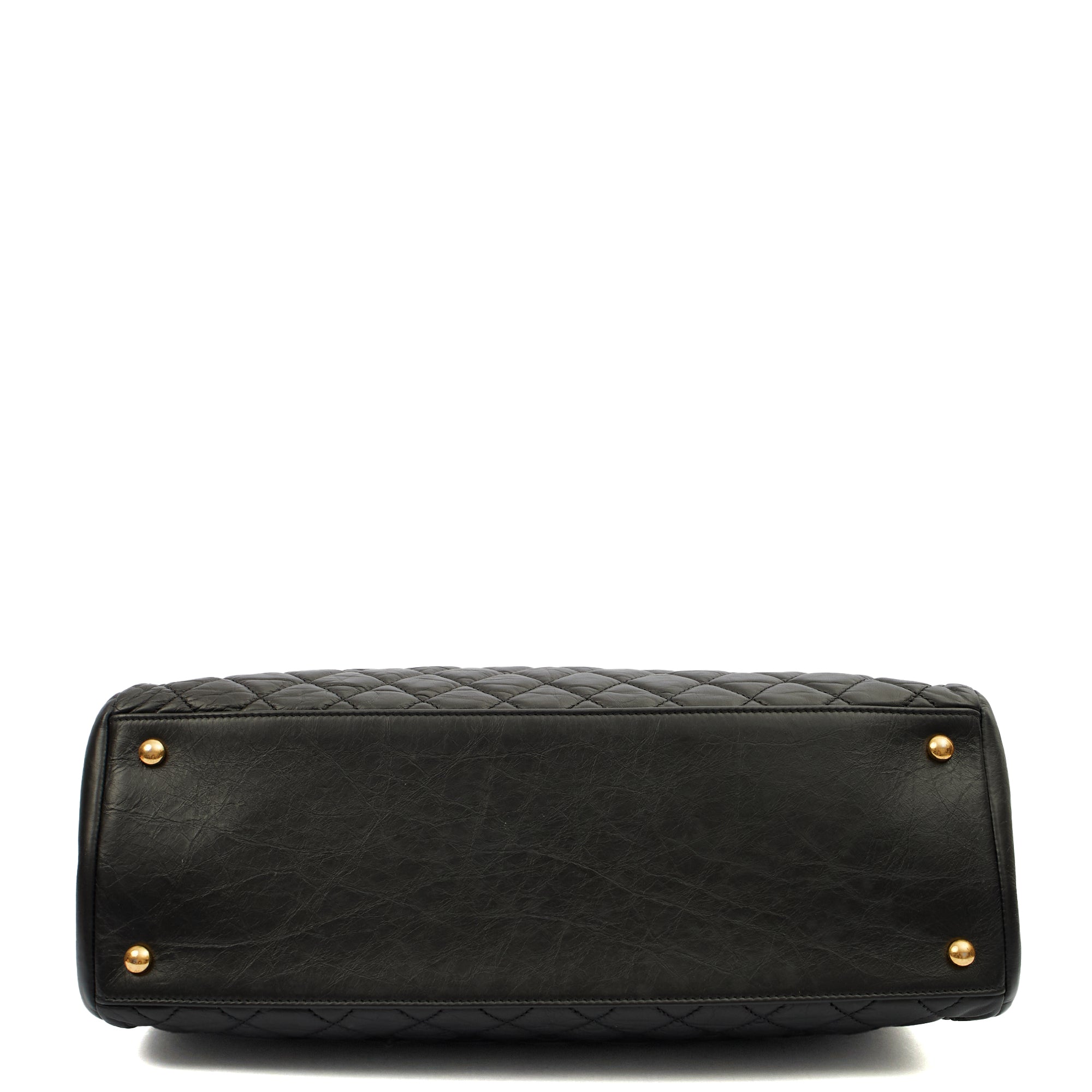 Chanel Tote Mademoiselle Bowling Bag - Large in Black, Calfskin Leather