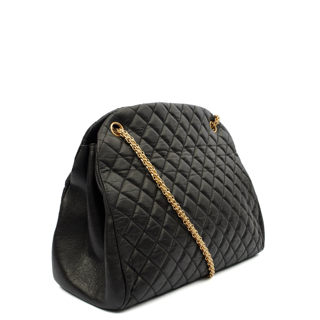 Chanel Tote Mademoiselle Bowling Bag - Large in Black, Calfskin Leather