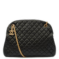 Chanel Tote Mademoiselle Bowling Bag - Large in Black, Calfskin Leather