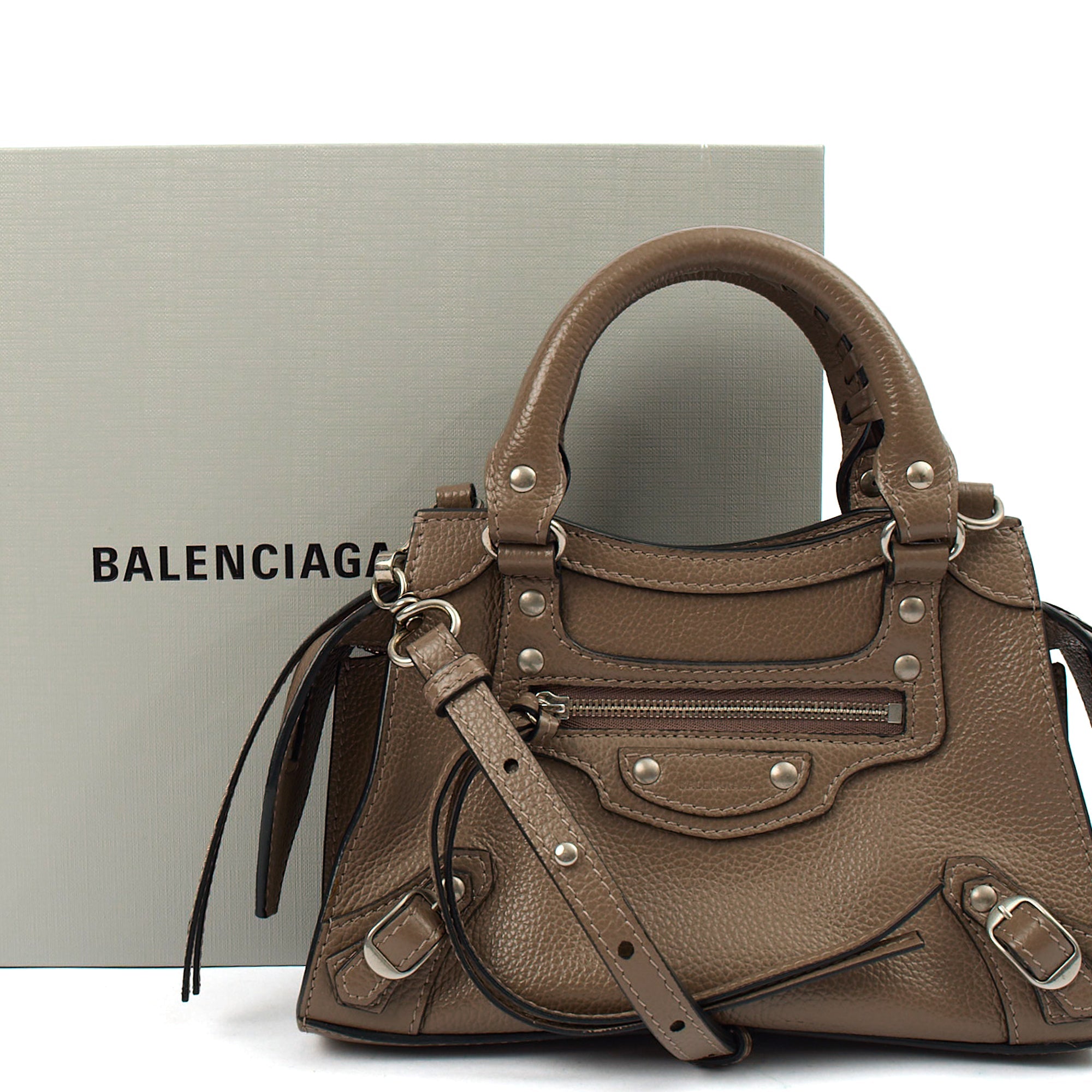 Balenciaga Mini Bag Neo Classic Mini in Brown, Veau (Calfskin)