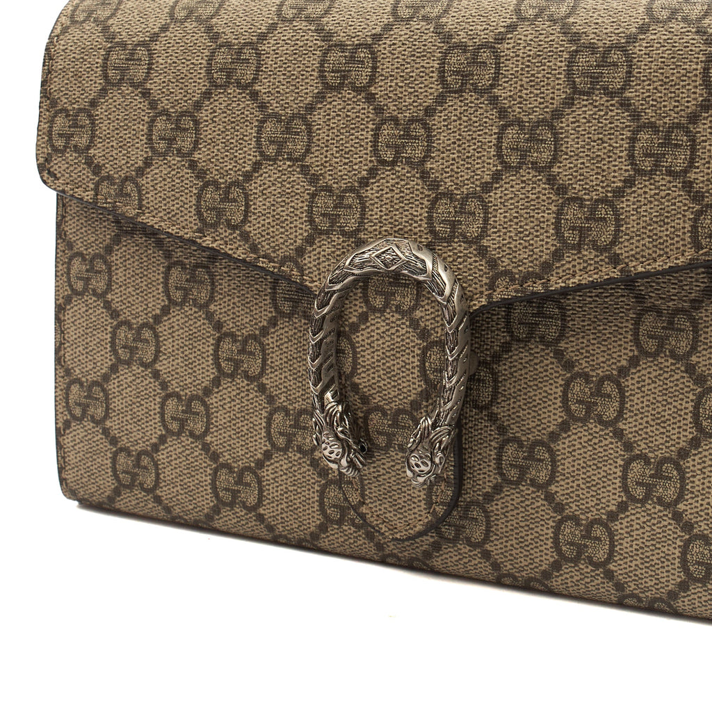 Gucci Cross Body Dionysus Chain Wallet in GG Supreme, Leather