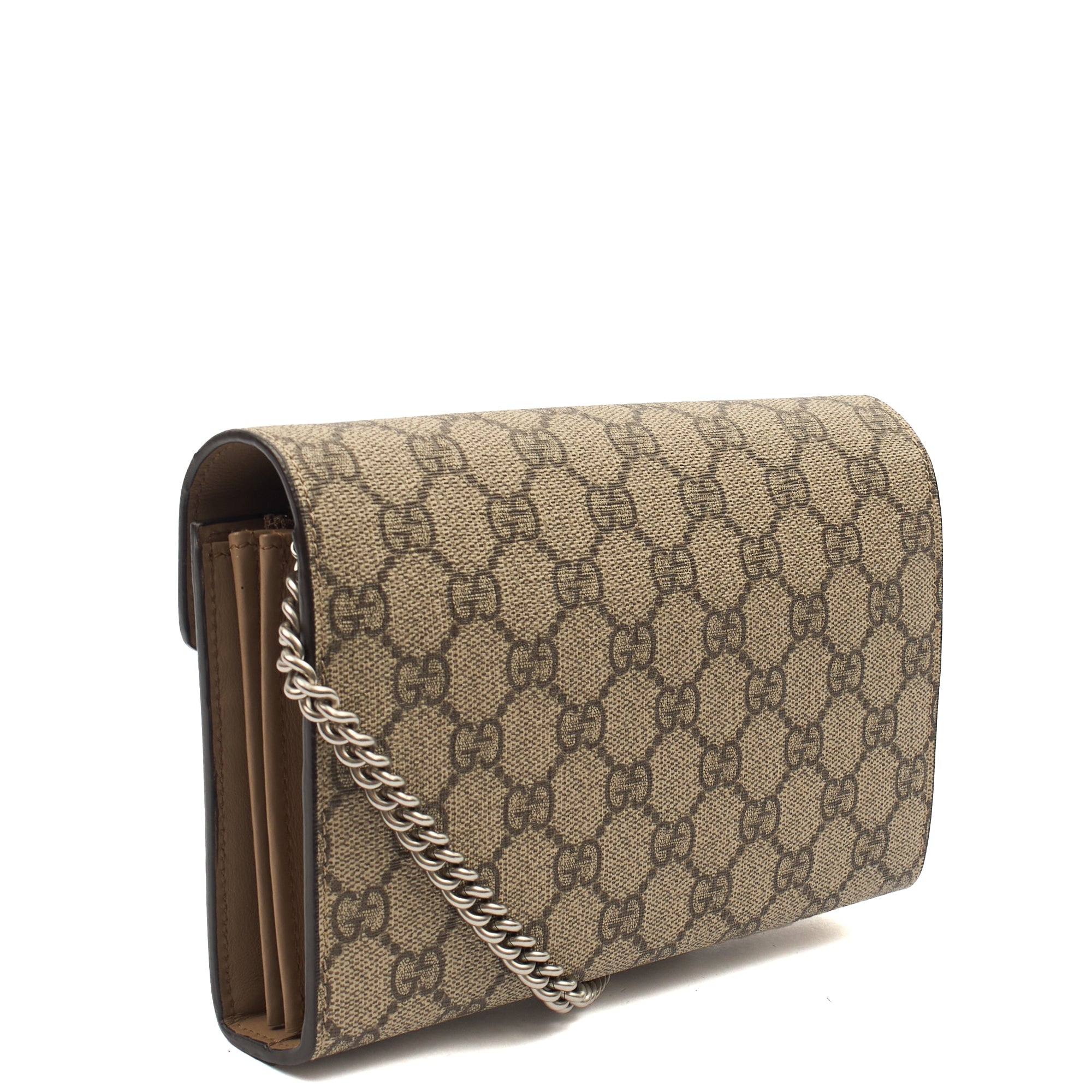 Gucci Cross Body Dionysus Chain Wallet in GG Supreme, Leather