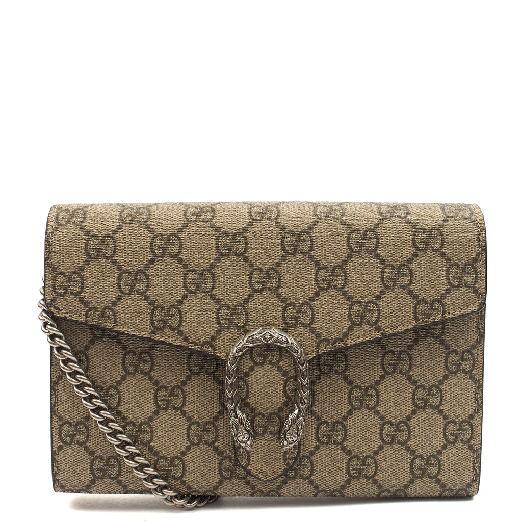 Gucci Cross Body Dionysus Chain Wallet in GG Supreme, Leather