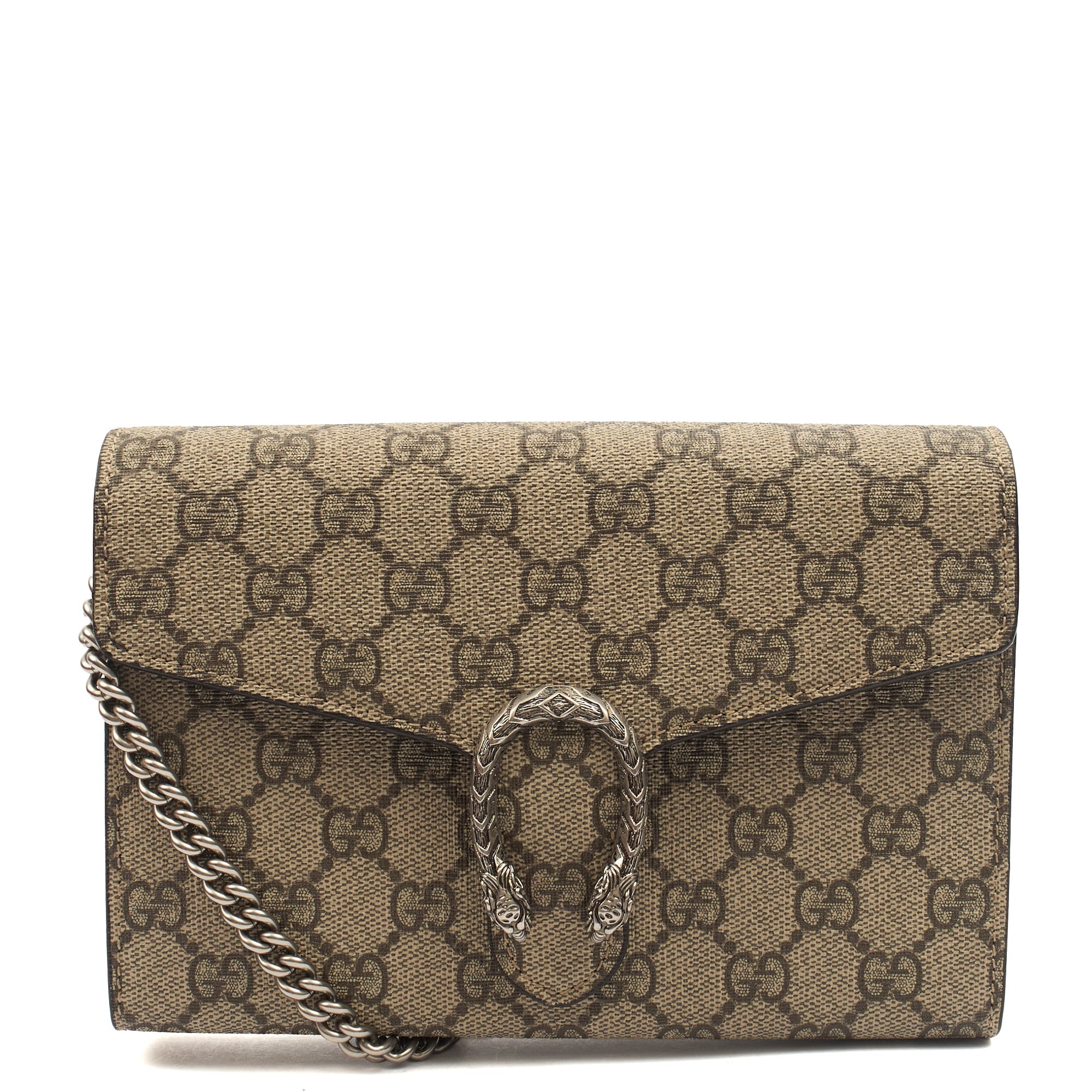 Gucci Cross Body Dionysus Chain Wallet in GG Supreme, Leather