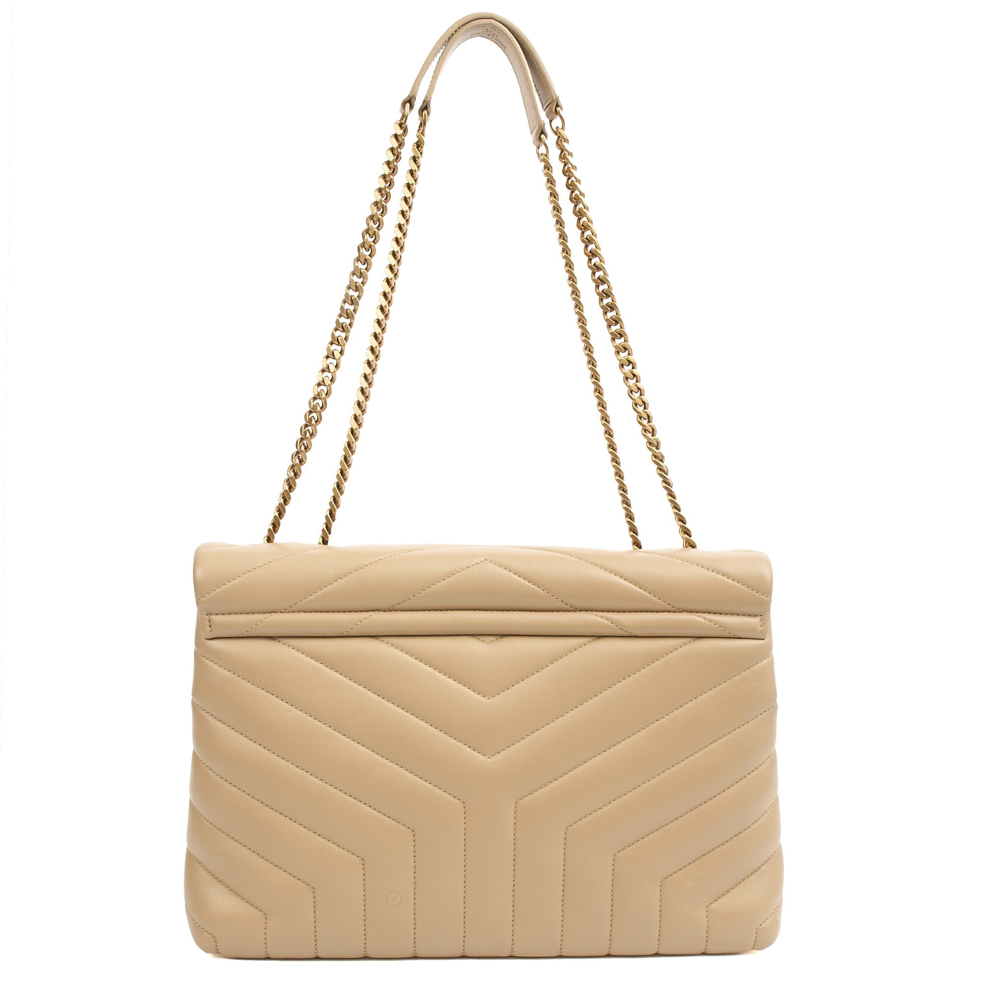 Saint Laurent Shoulder Bag Lou Lou - Medium in Cream, Calfskin Leather