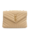 Saint Laurent Shoulder Bag Lou Lou - Medium in Cream, Calfskin Leather