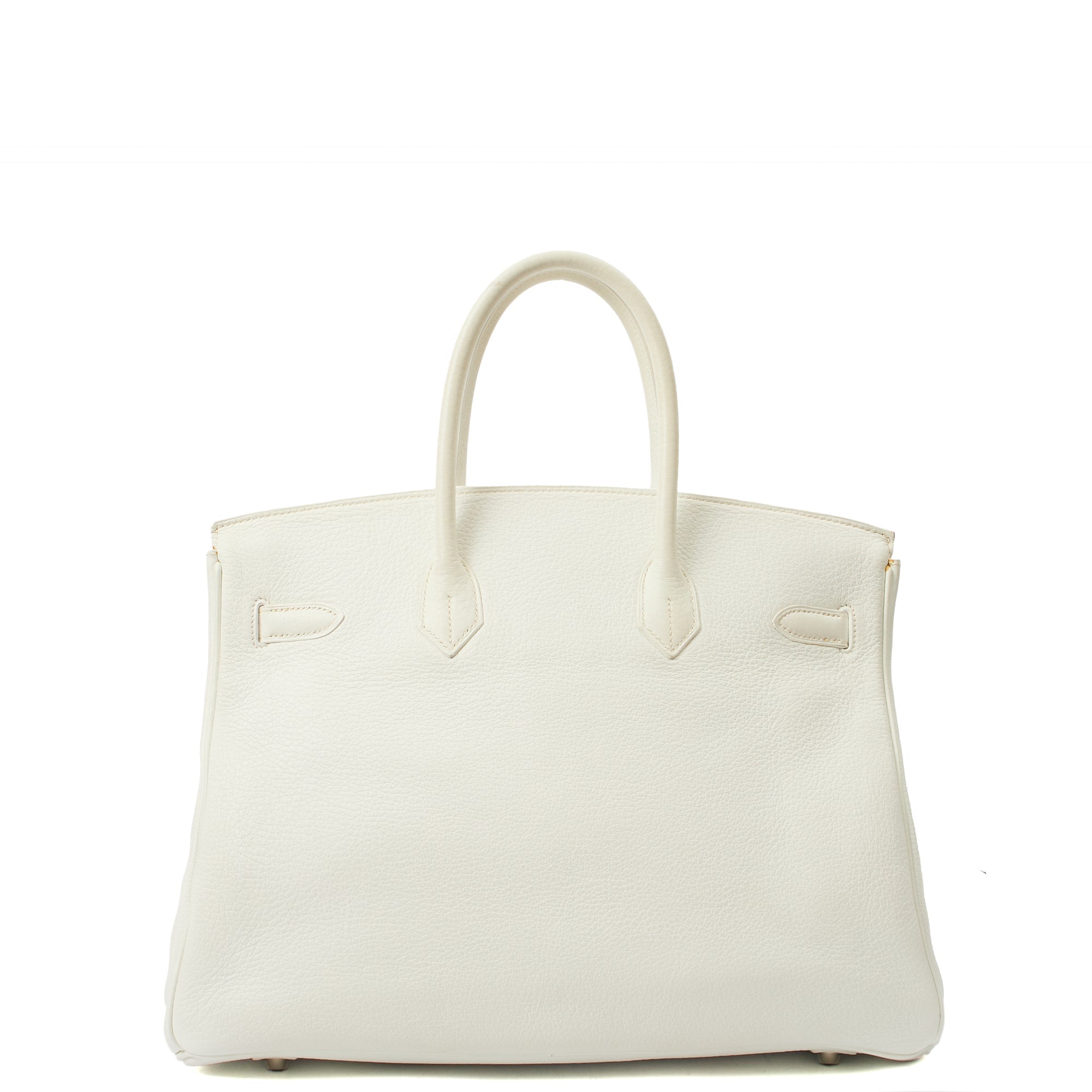 Hermes Top Handle Birkin 35 in White, Clemence Leather
