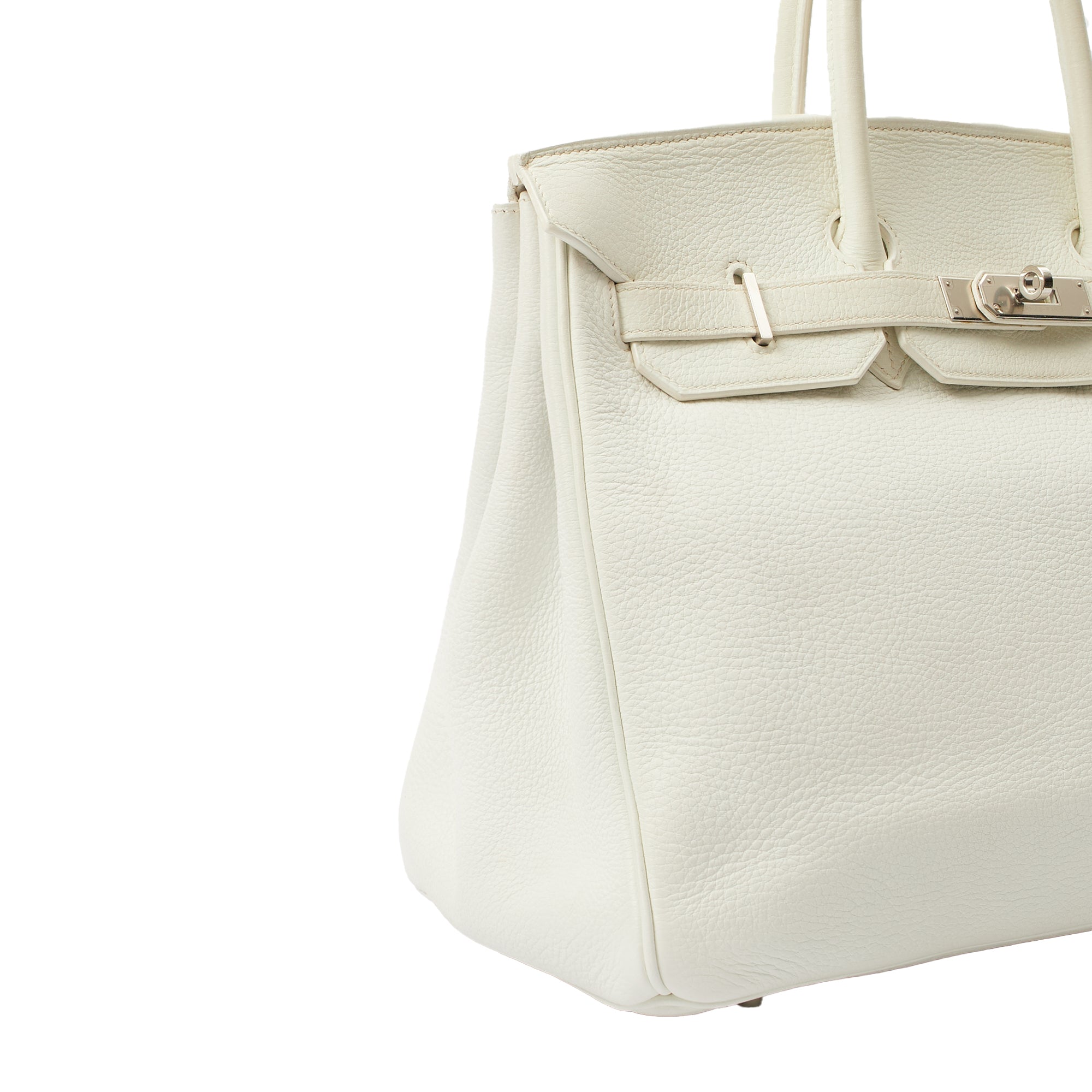 Hermes Top Handle Birkin 35 in White, Clemence Leather