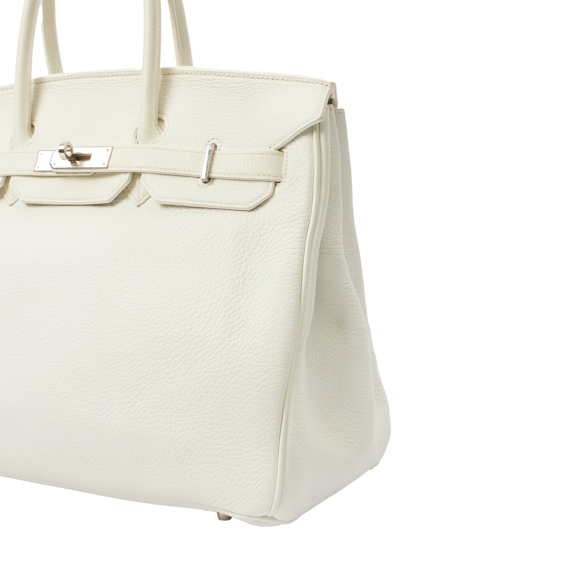 Hermes Top Handle Birkin 35 in White, Clemence Leather