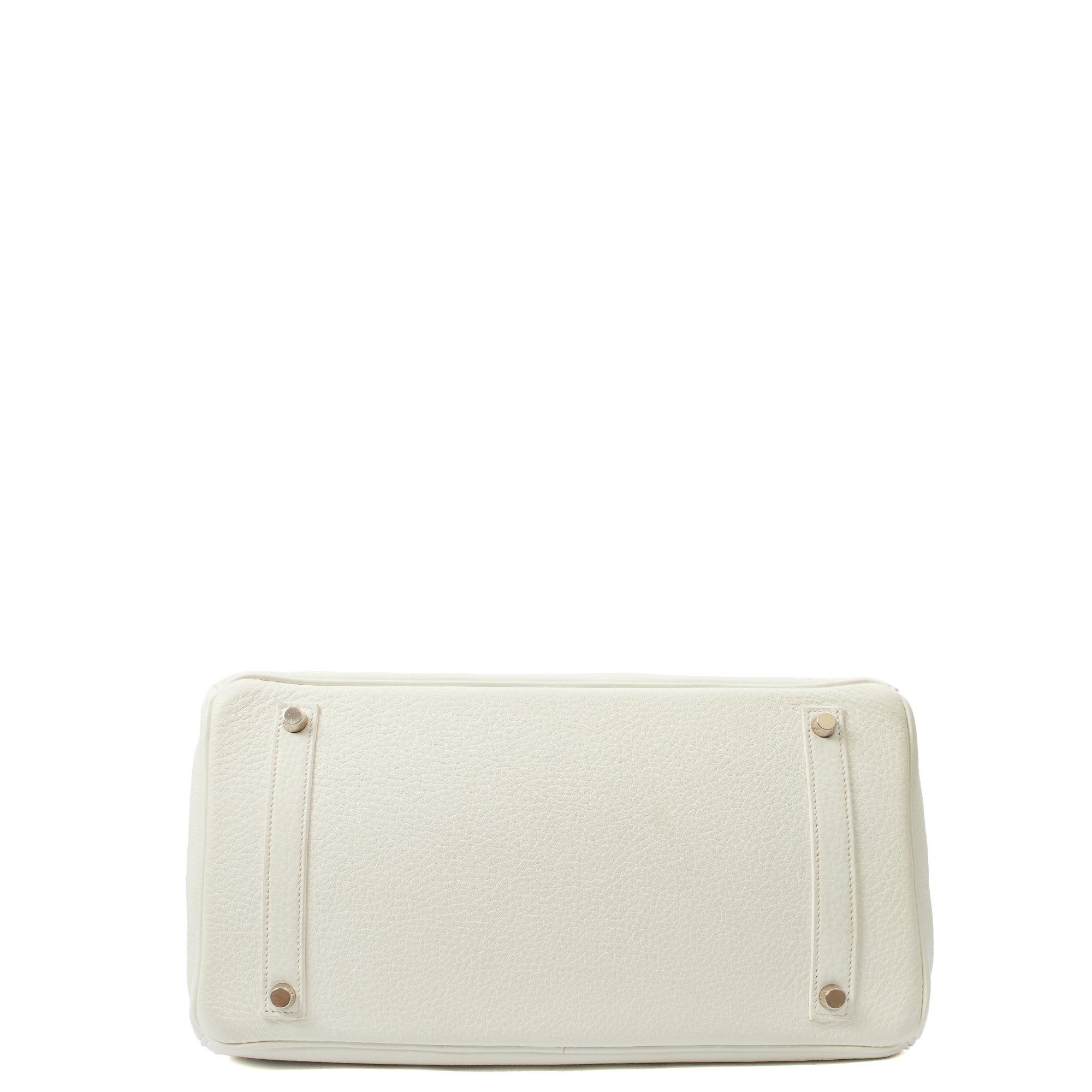 Hermes Top Handle Birkin 35 in White, Clemence Leather