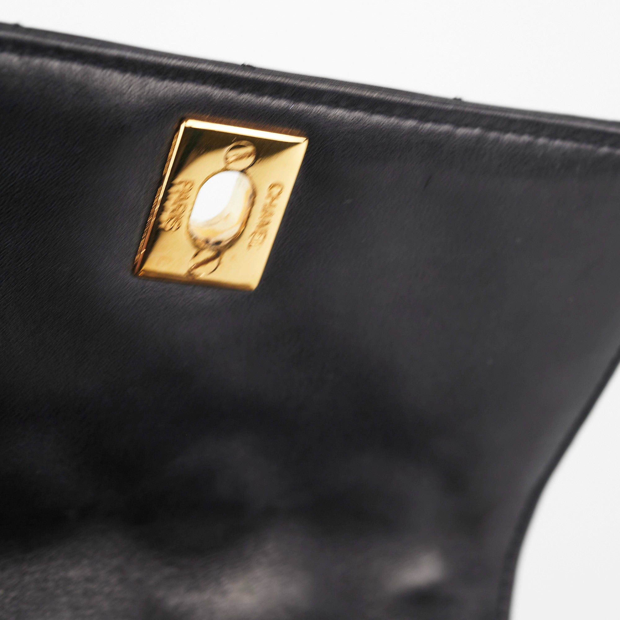 Chanel Vintage Square Mini Black Lambskin Belt Bag Size 70
