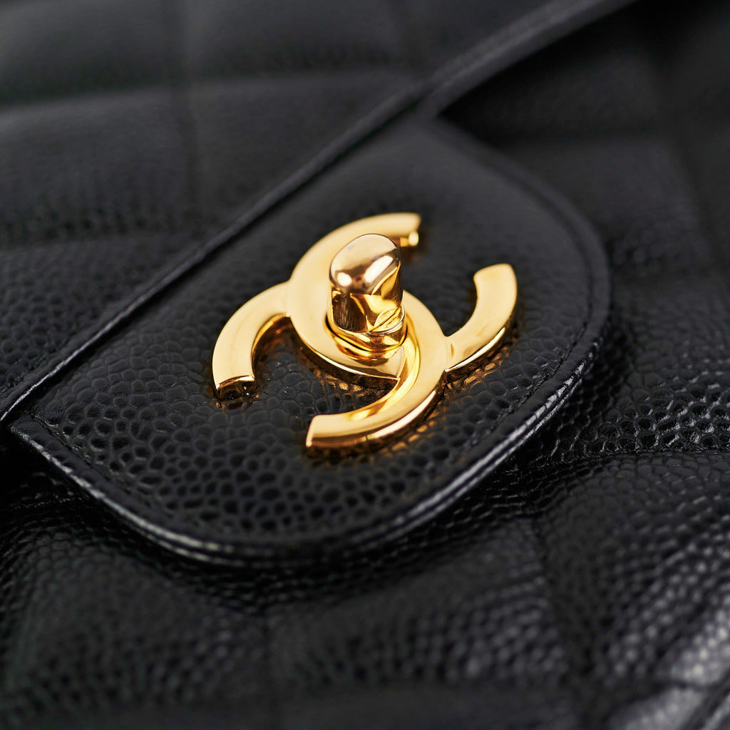 Chanel Classic Flap Jumbo Caviar Black Shoulder Bag