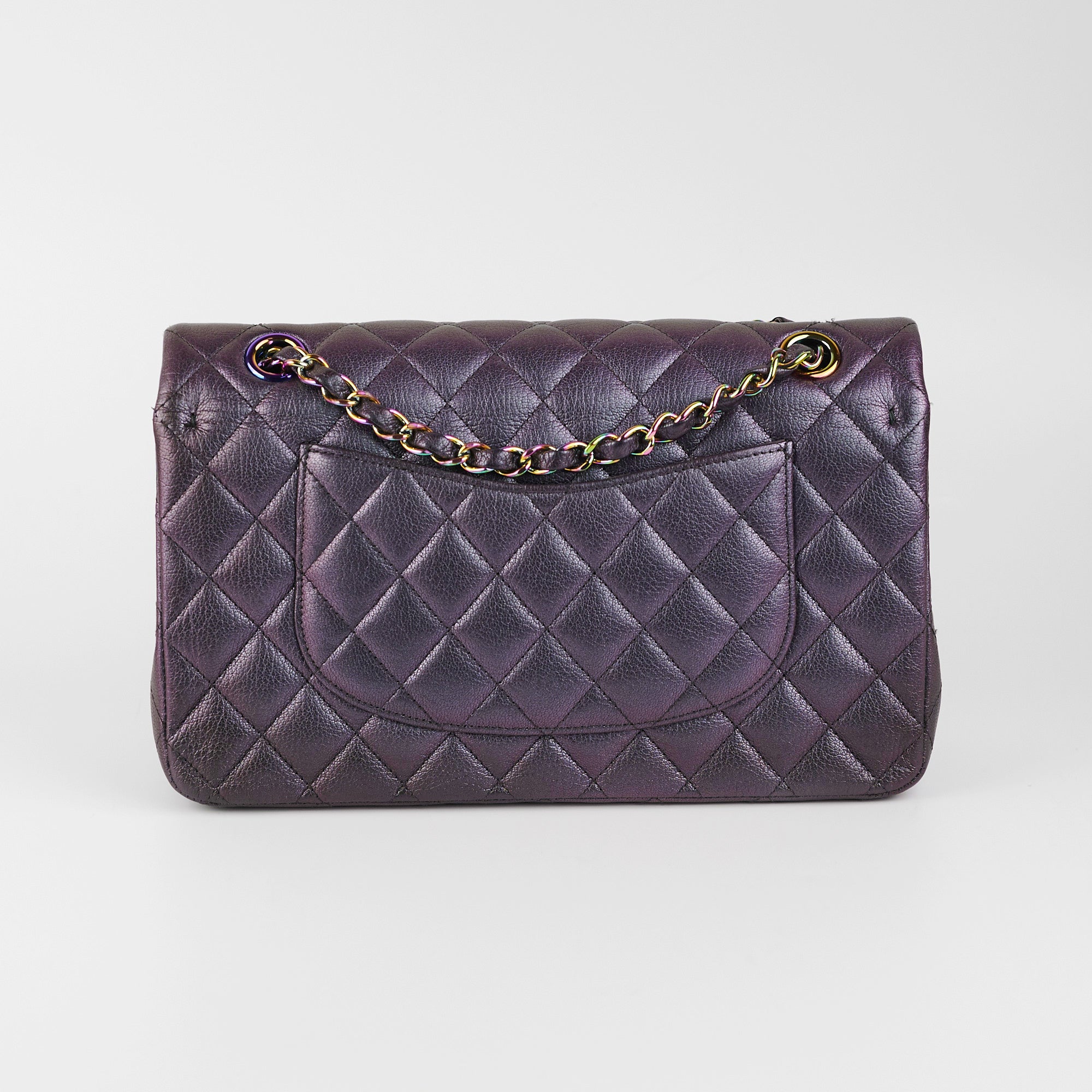 Chanel 16C Classic Flap Medium/Large Iridescent Mermaid Purplle Bag