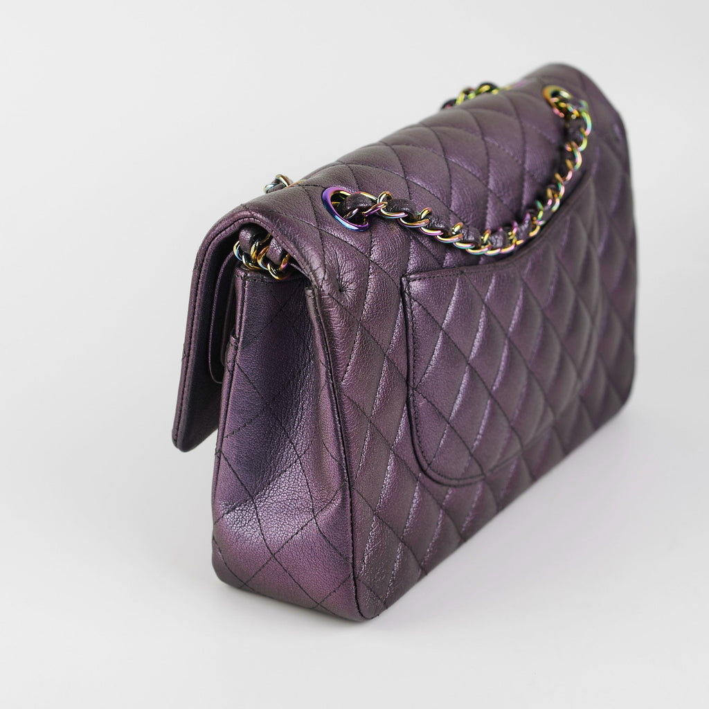 Chanel 16C Classic Flap Medium/Large Iridescent Mermaid Purplle Bag