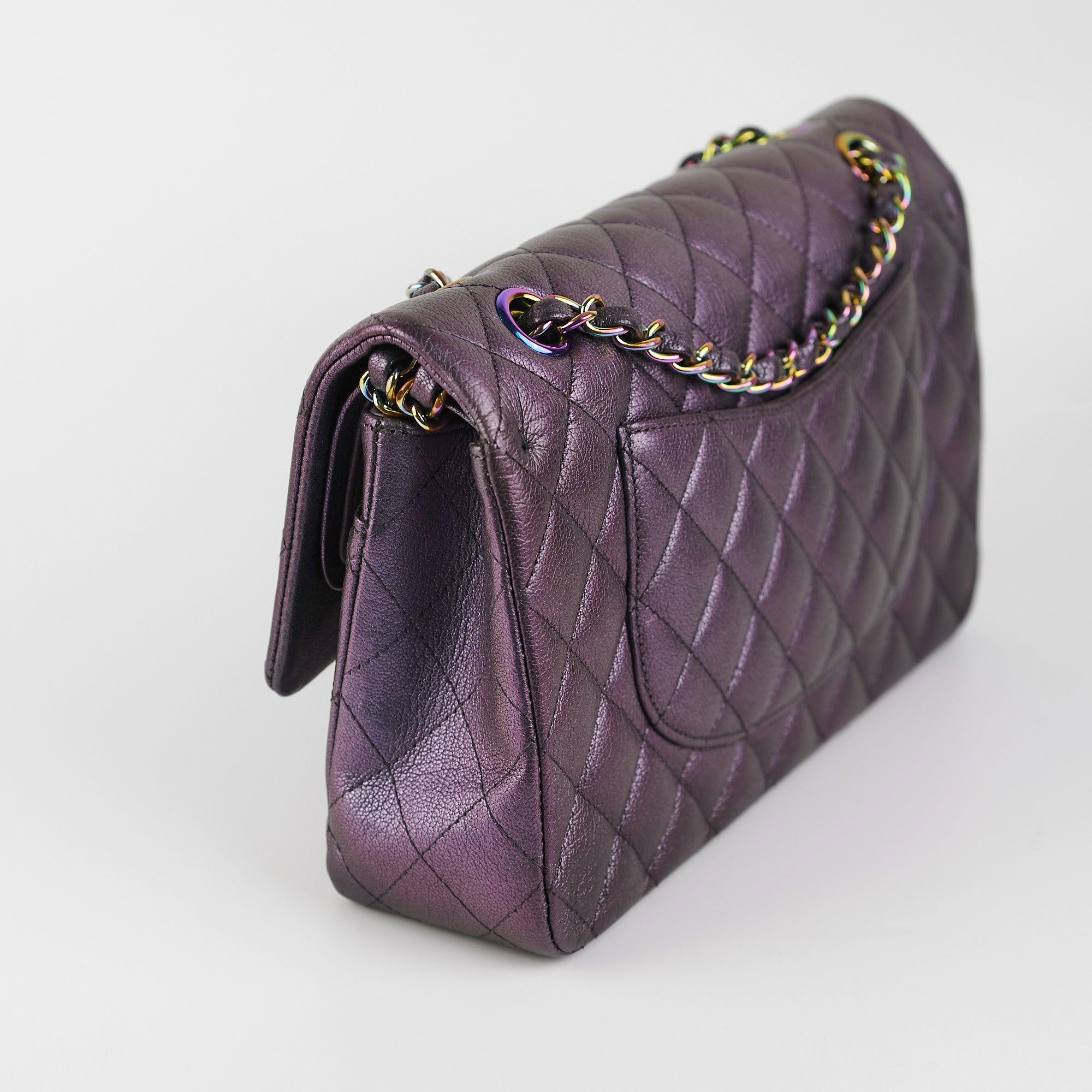 Chanel 16C Classic Flap Medium/Large Iridescent Mermaid Purplle Bag