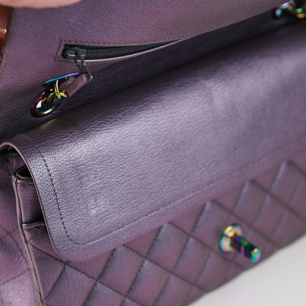 Chanel 16C Classic Flap Medium/Large Iridescent Mermaid Purplle Bag
