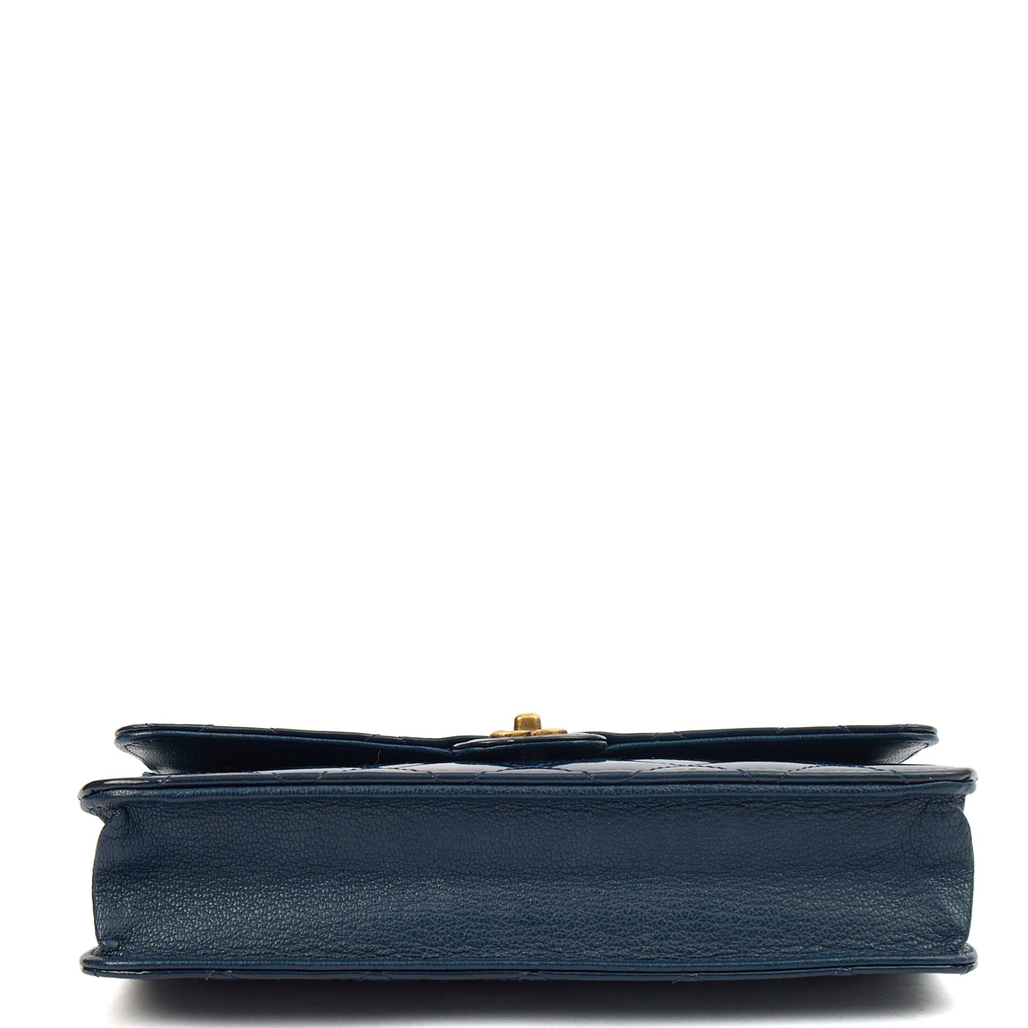 Chanel Cross Body Wallet on Chain in Blue, Patent Leather