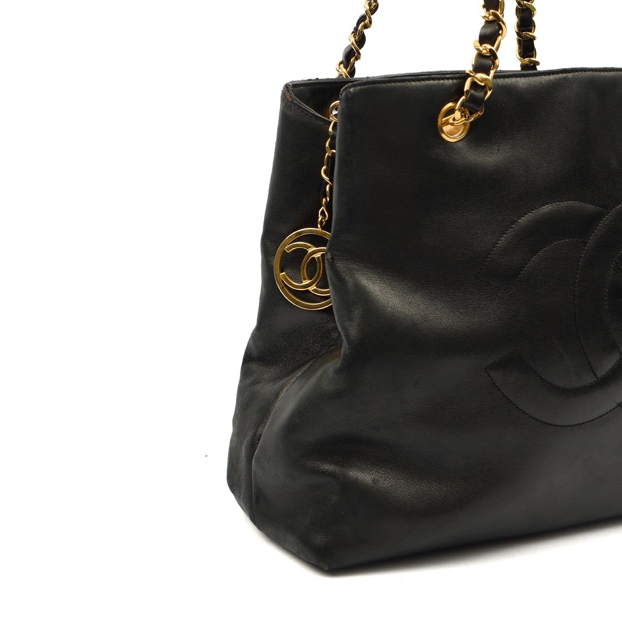 Chanel Tote Vintage Tote in Black, Lambskin Leather